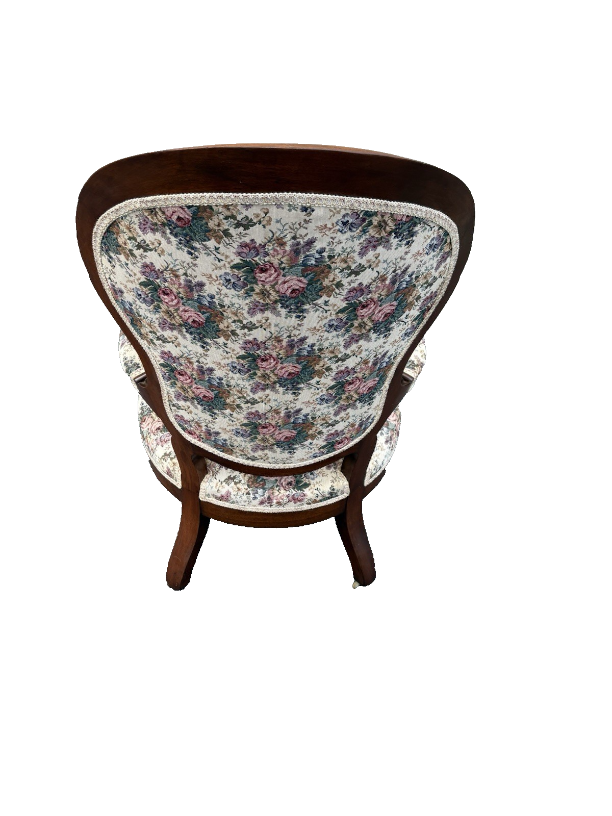 00001 Antique Victorian Walnut Armchair Chair