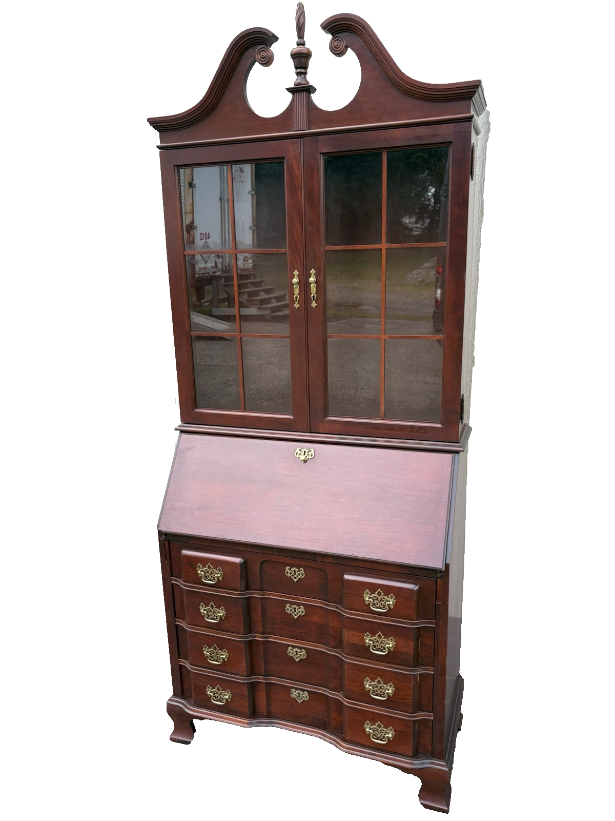 66938 Jasper Furniture Cherry Secretary Desk w/ Bookcase Top