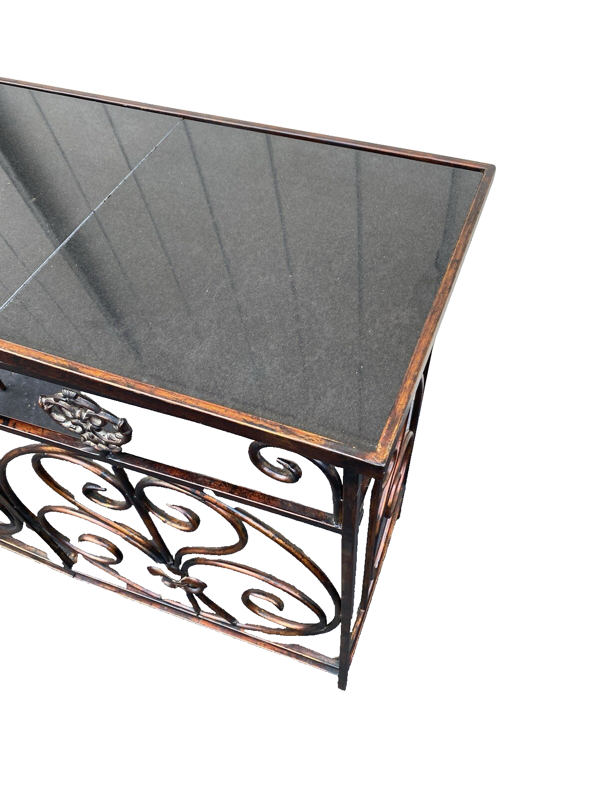 66146 Metal Console Hall Table Stand with Tile Top