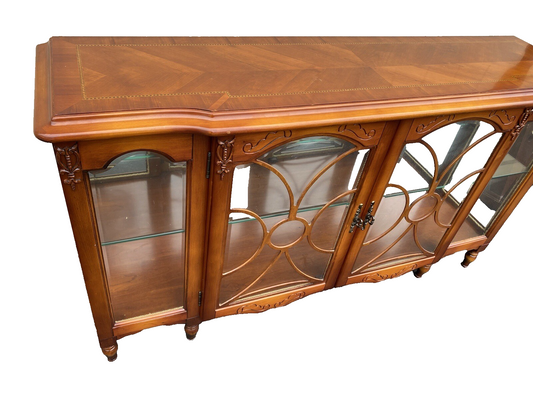64779 Inlaid Cherry Curio Console Sideboard