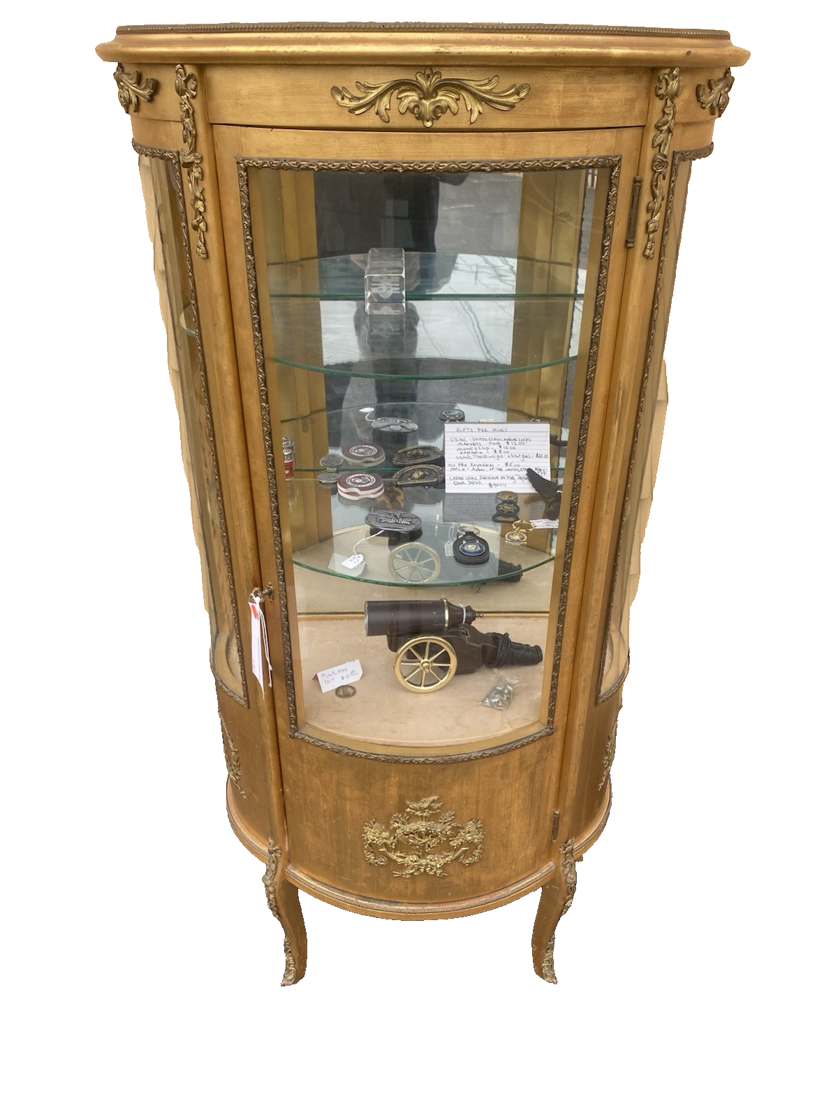 62863 Gold Decorator Bow Glass Curio  China Cabinet