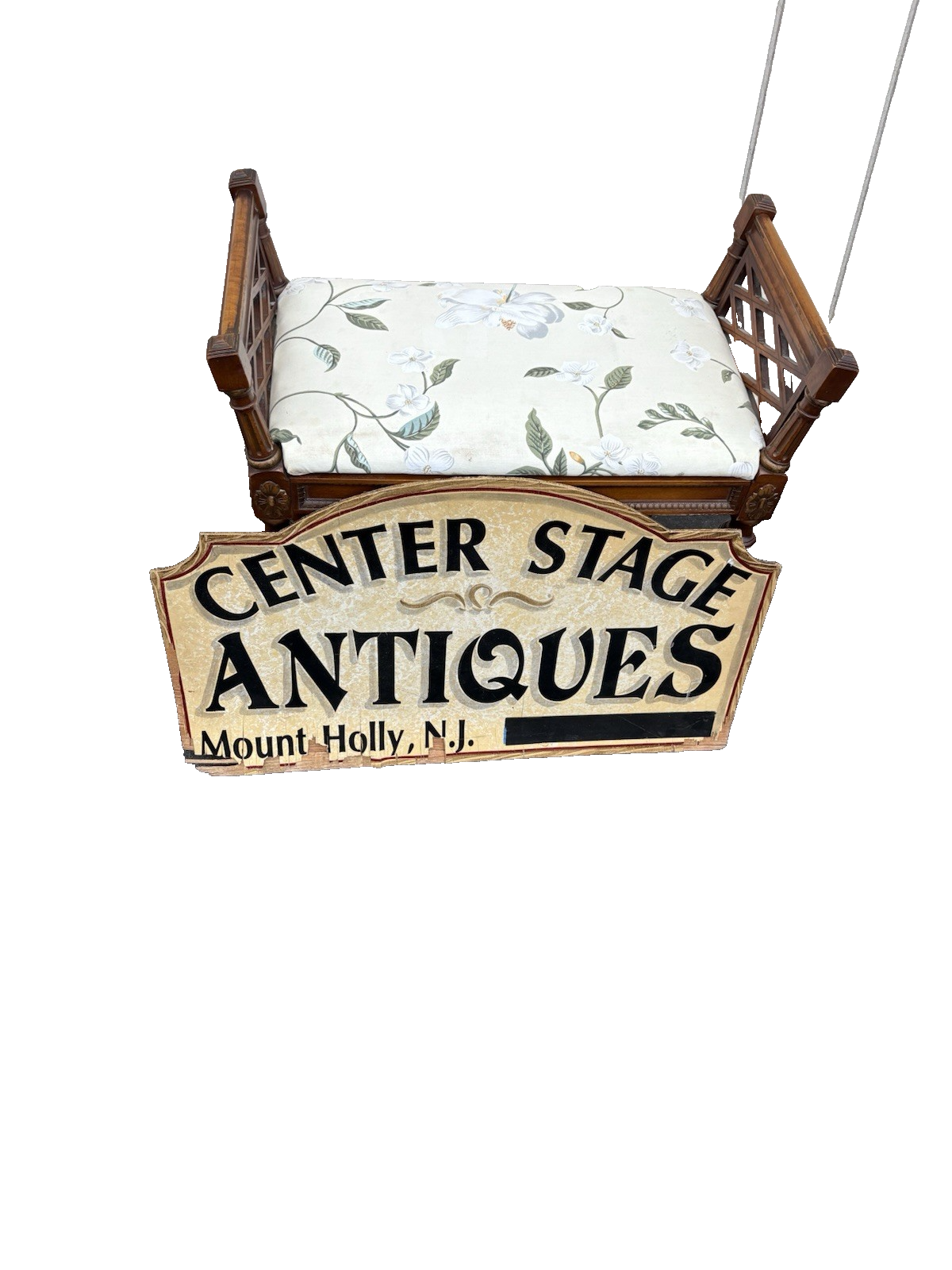 66887   Decorator Mahogany Vanity Bench Stool  XX