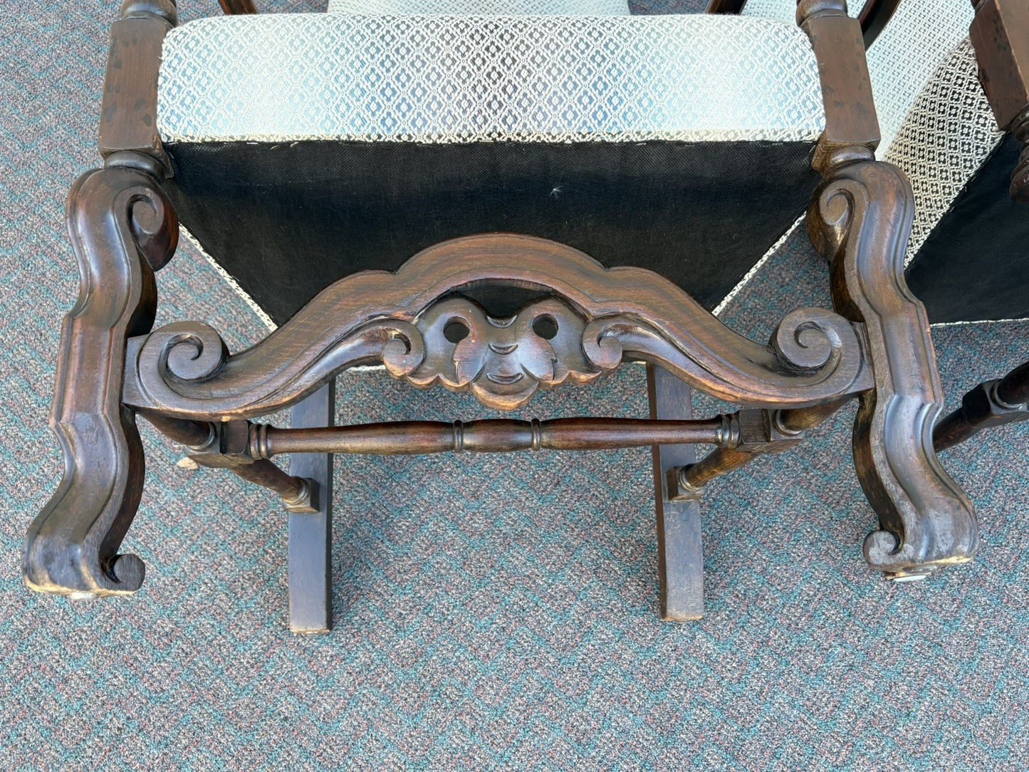 66083 PAIR Antique Throne Armchair Chair s