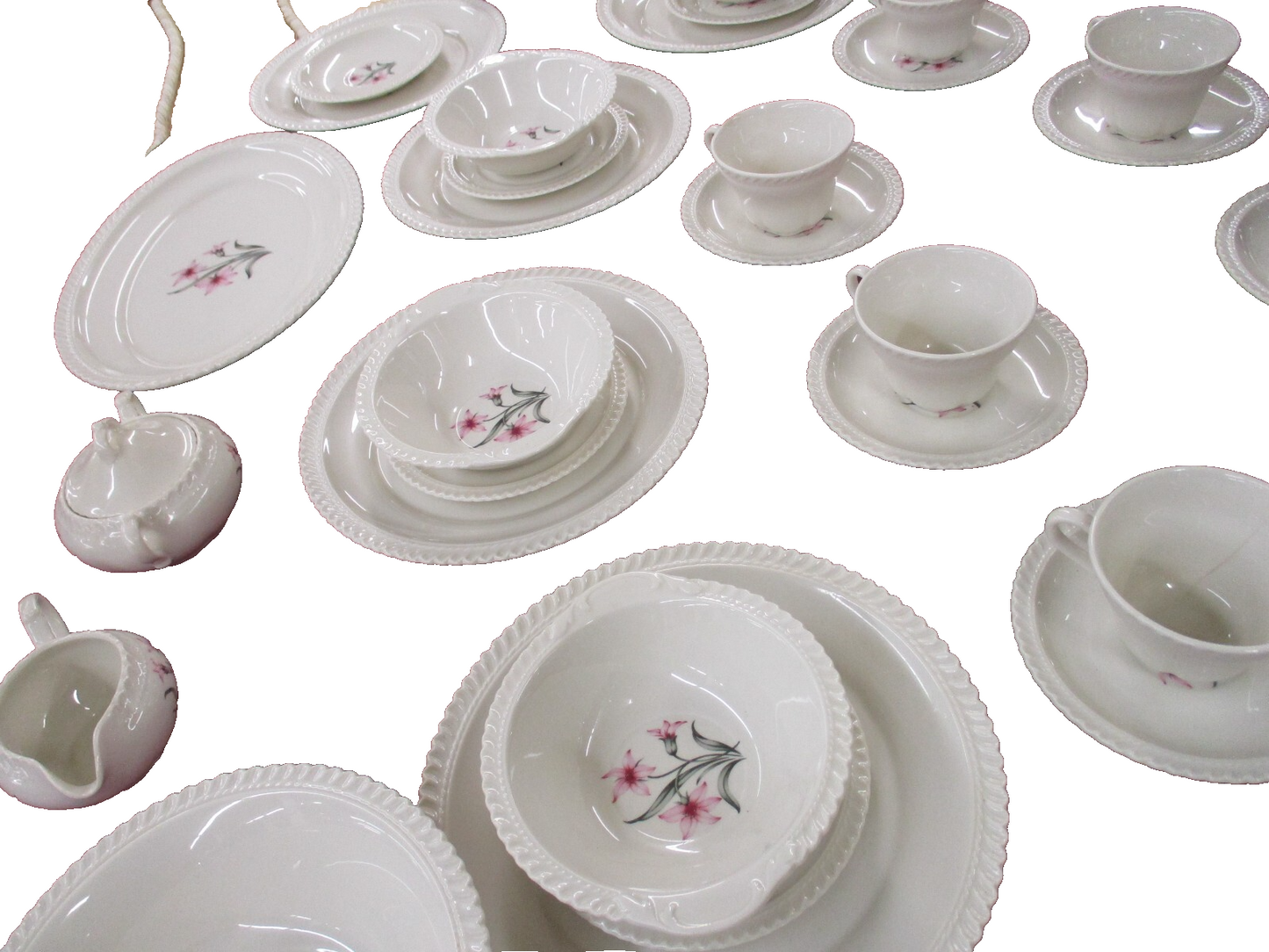 COL  08  WW:       Sevice for 6  Harker Ceramic set  of dishes DINNERWARE