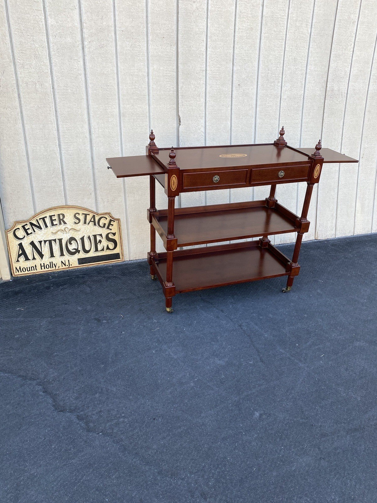 64899   Inlaid BOMBAY Mahogany Sideboard Server Cabinet