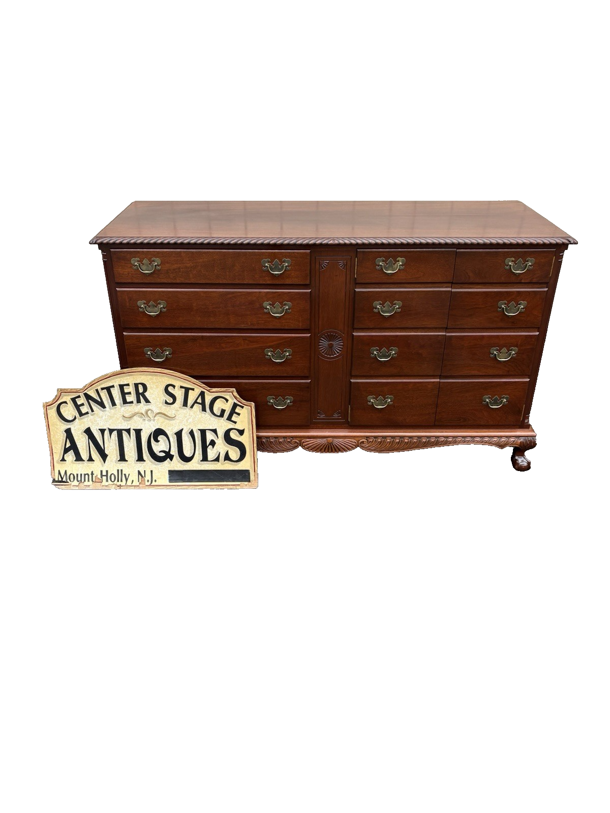 00001 Antique Mahogany Dresser Cabinet Chest