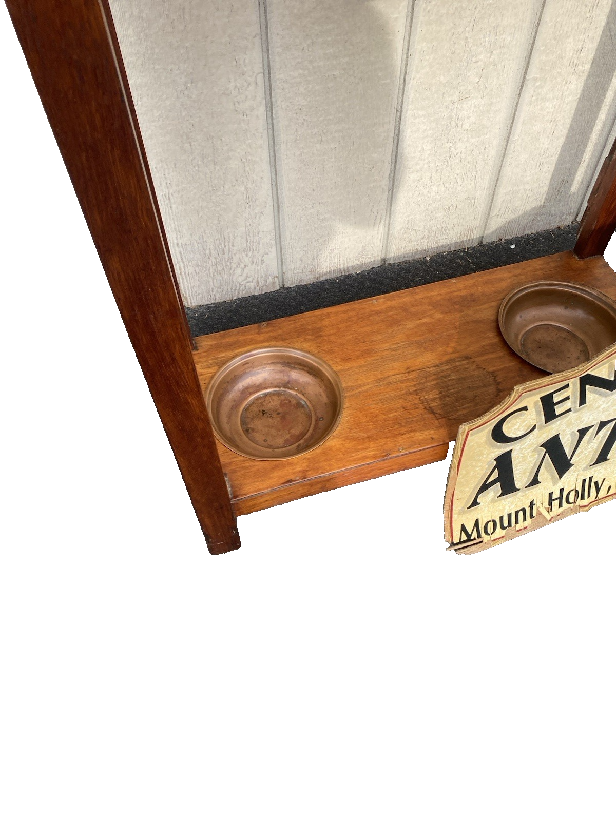 66600 Antique Victorian Hat Rack Hallseat w/ Mirror + Umbrella Stand