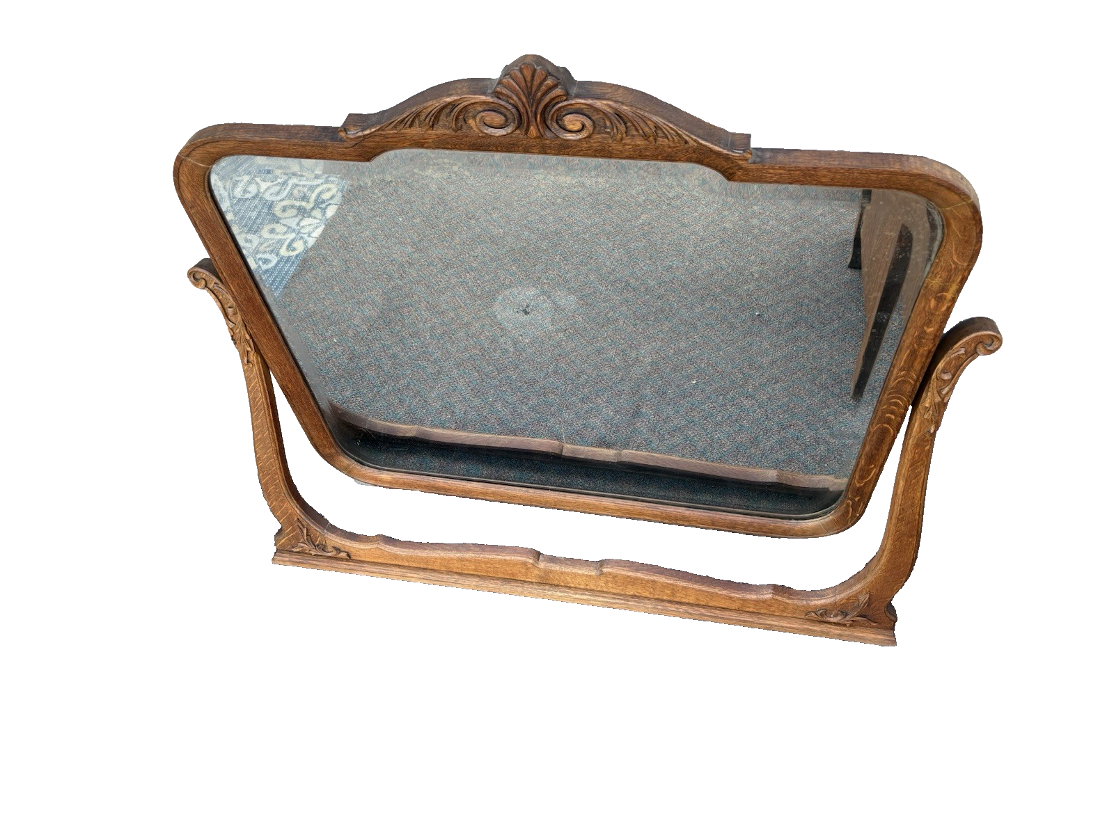00001 Antique Victorian Oak Dresser Chest with Mirror