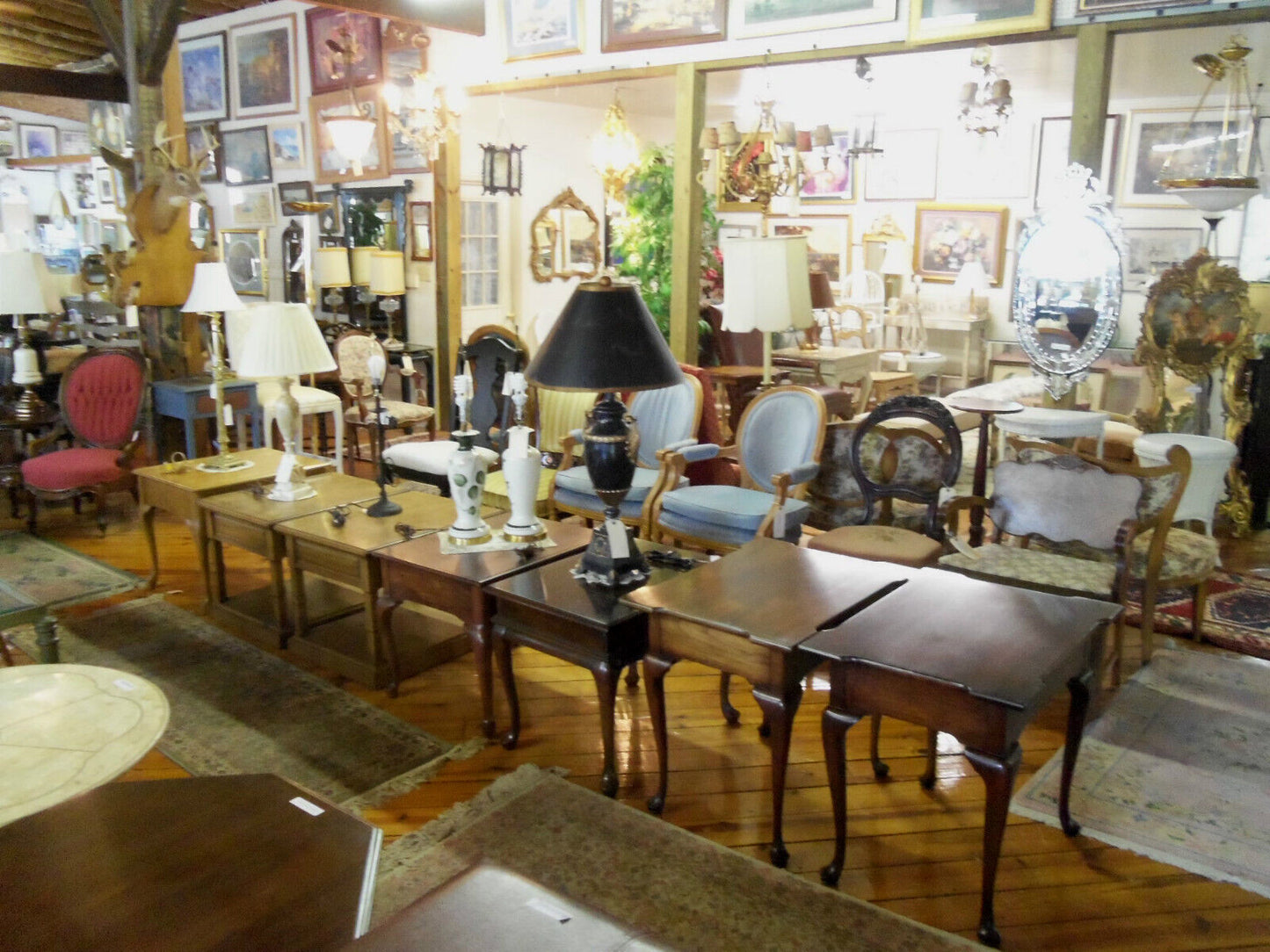 50416 Large Floral Tapestry Wall Decoration with Wood Rod  + Brass Finials