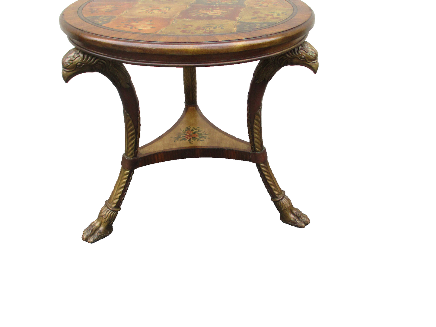 63402 Decorator Round Lamp Table Stand Nightstand Eagle Head