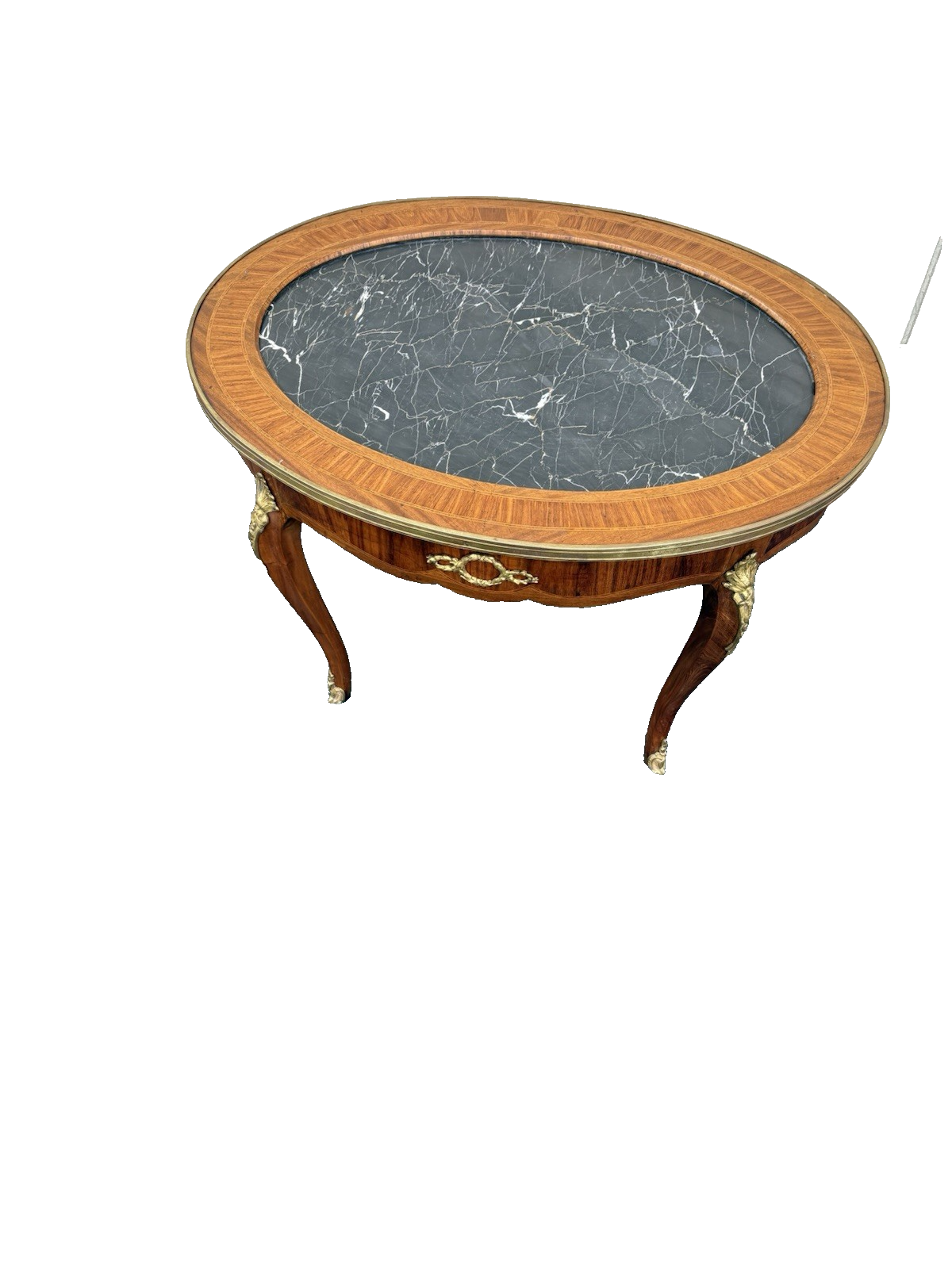 66766   Louis XV Marble Top Coffee Table Stand with Bronze Ormalu