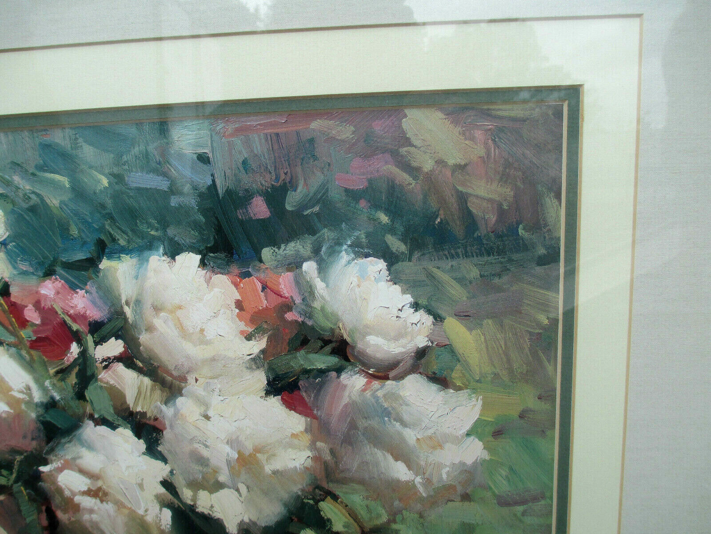 52152 FRAMED PRINT PEONIES IN BUCKET