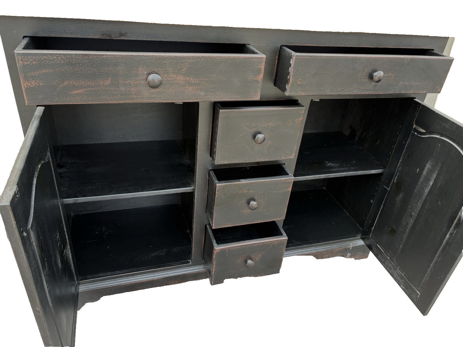 66928  Ebony  Modern  Buffet Sideboard Cabinet