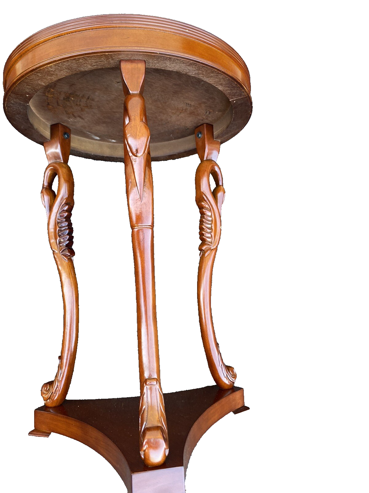 65383 Mahogany Swan Figure Lamp Table Stand