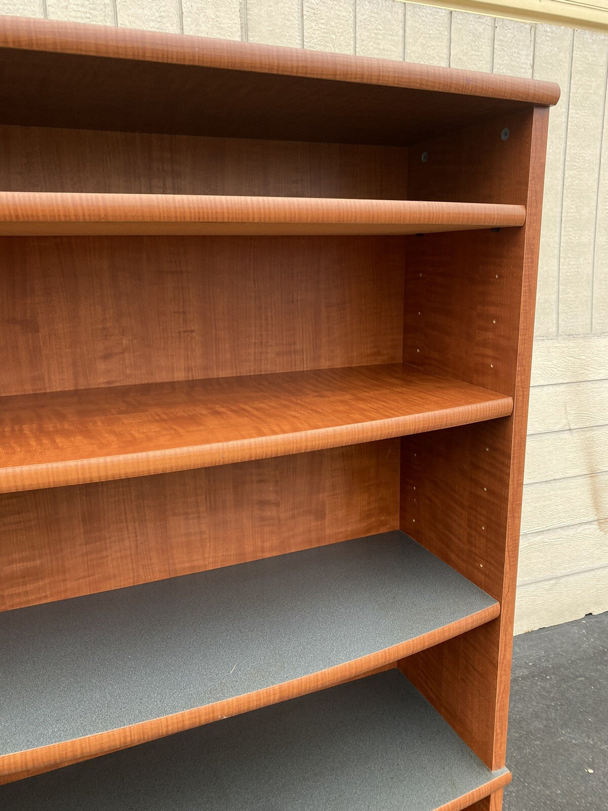 66355 ES: Modern Bookcase Curio Cabinet Reversable Shelves  Black or wood color