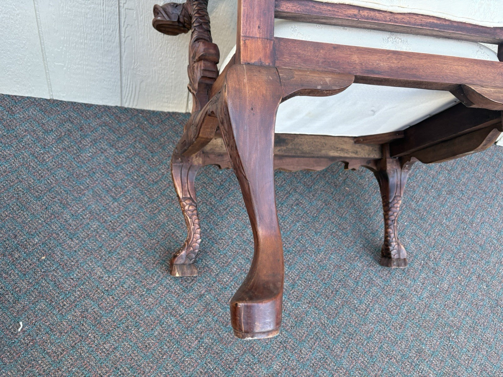 67096 Custom Hand Carved Figural Armchair Chair