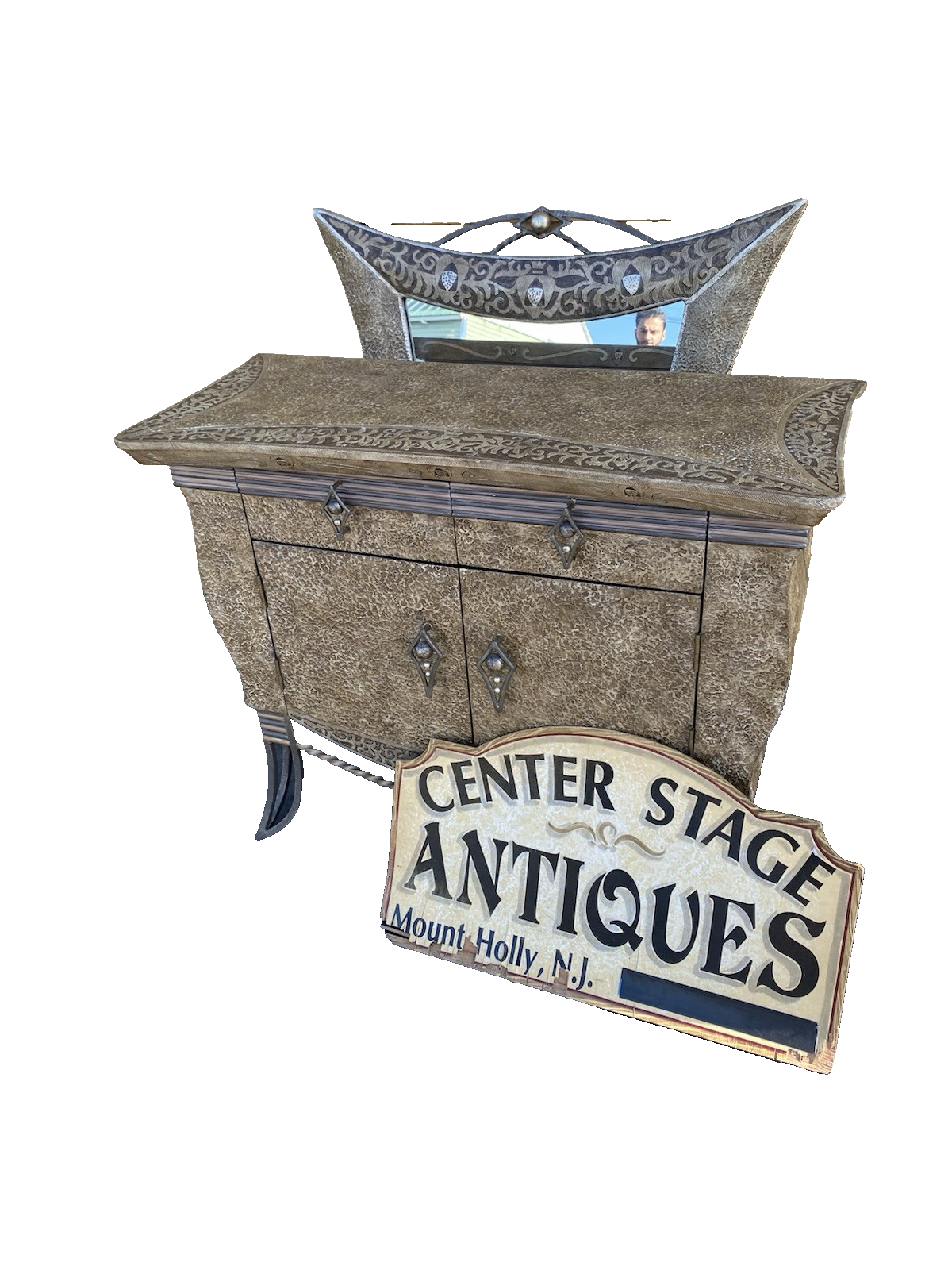 66137 Modern Console Hall Table with Mirror