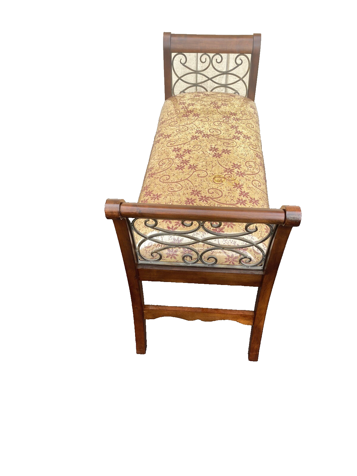 64841    Decorator Window Bench Stool with scrolled iron Sides