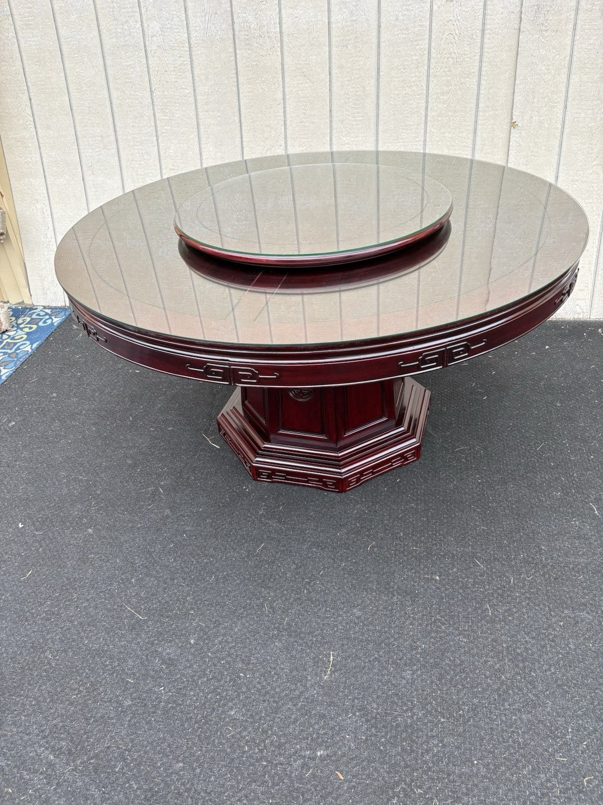 66875   Oriental Dining Table with Laz-Z-Susan and 8  Side Chair s
