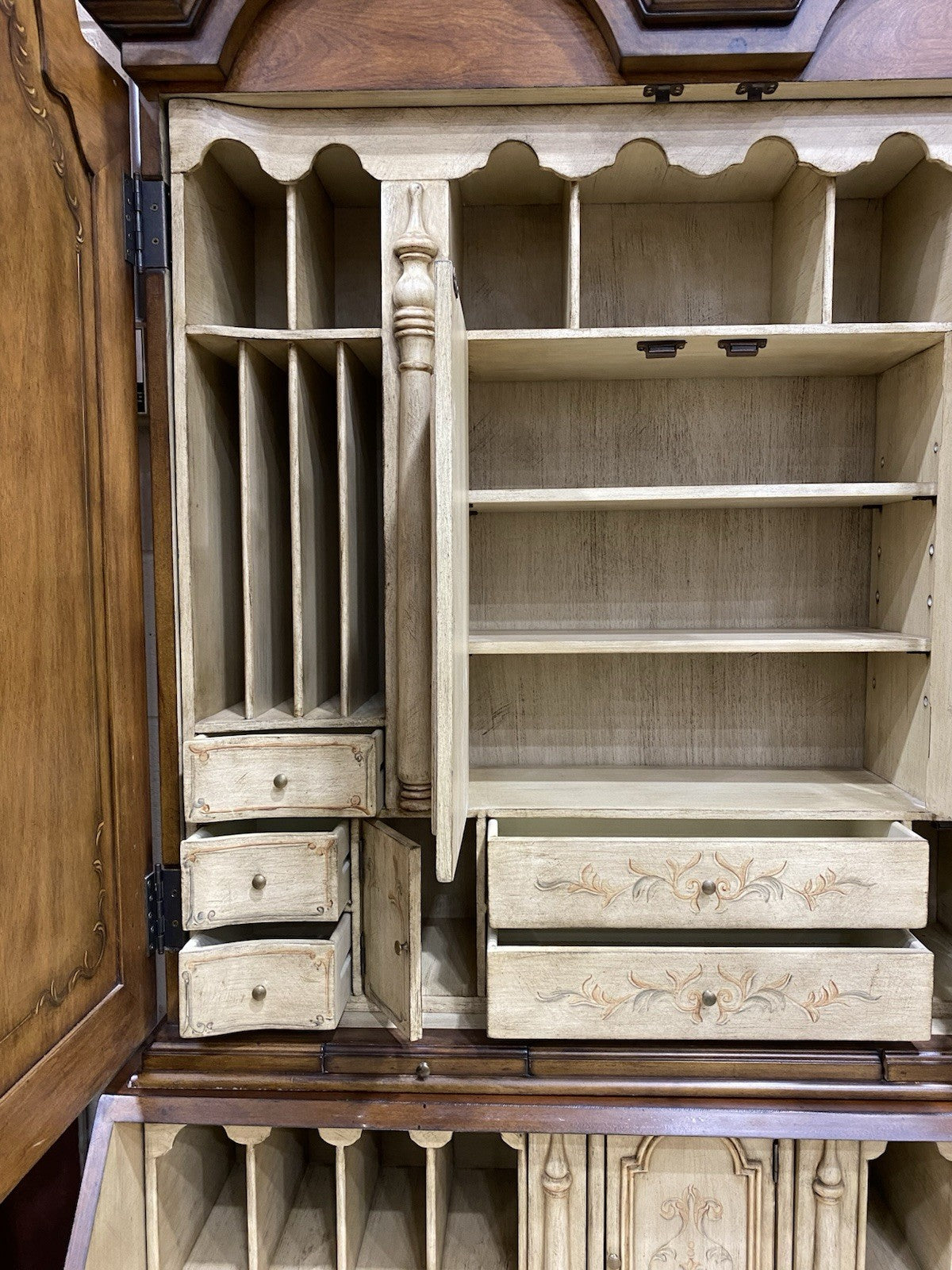 61715 Custom Made Secretary Desk with Super Interior