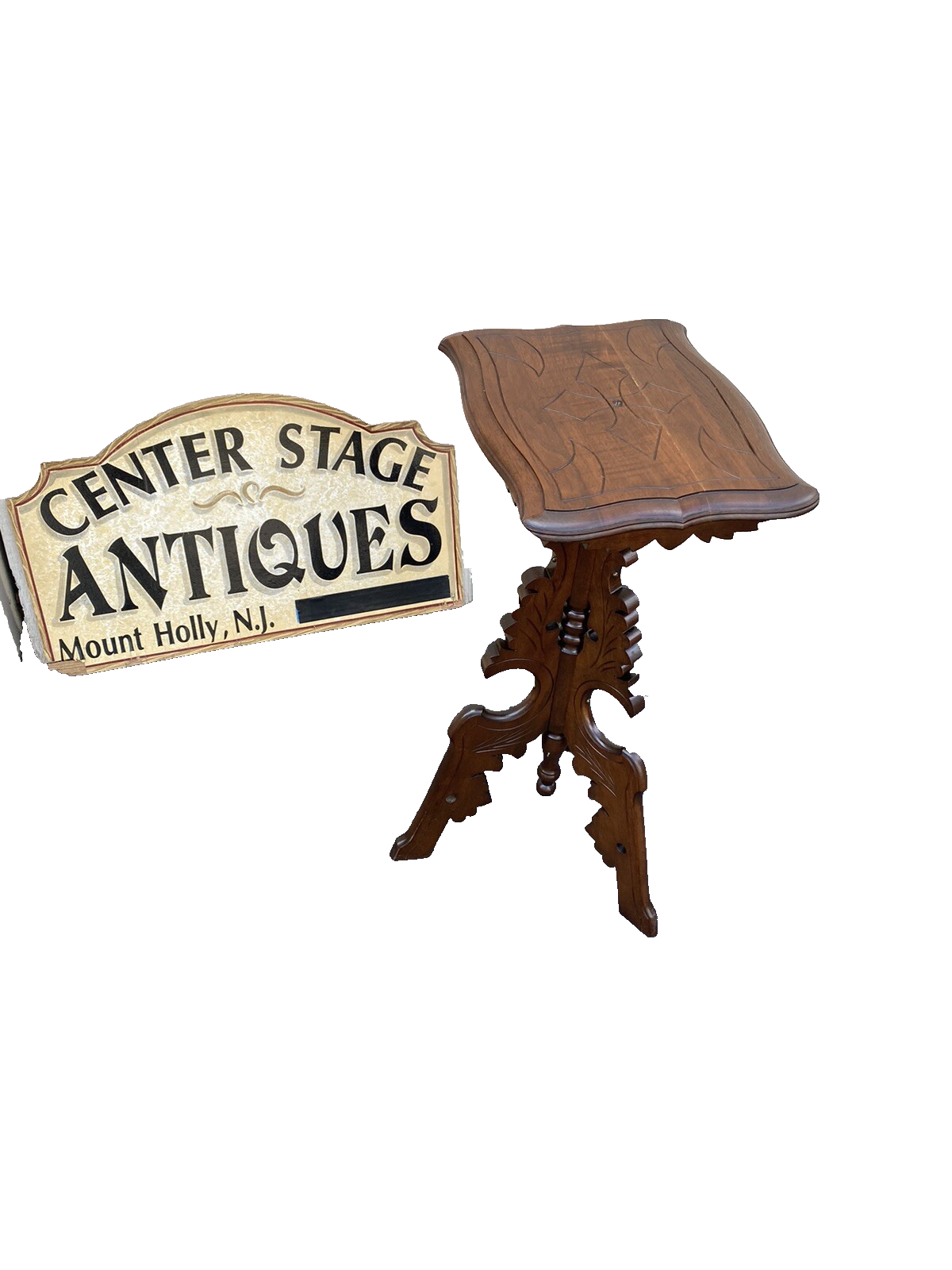 65732 Antique Victorian Walnut Lamp Table Stand