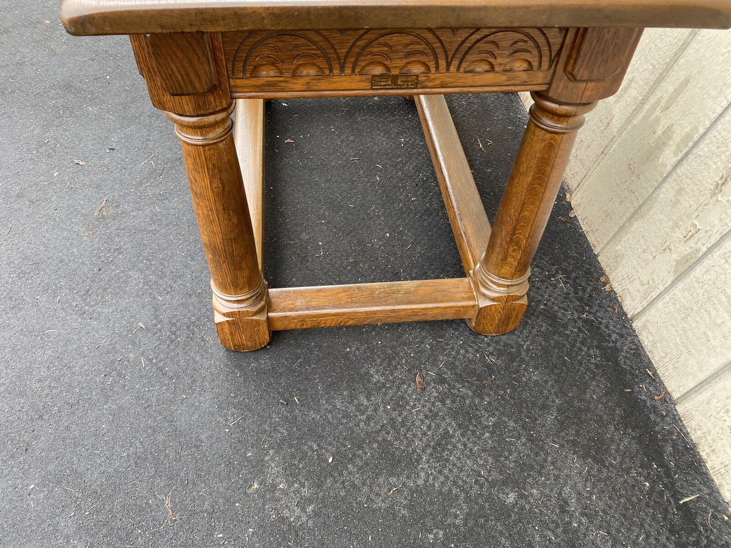 65206 Antique Custom Hand Made Oak Victorian  Console Table Desk MARSHALL FIELD