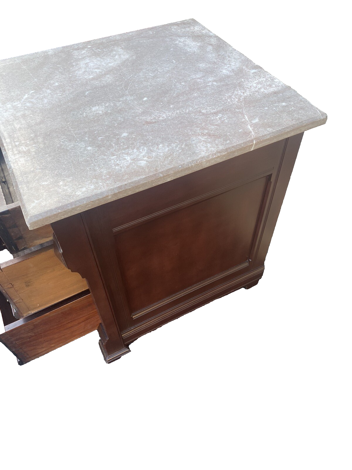 64722 Antique Victorian Marble Top Nightstand End Table Stand