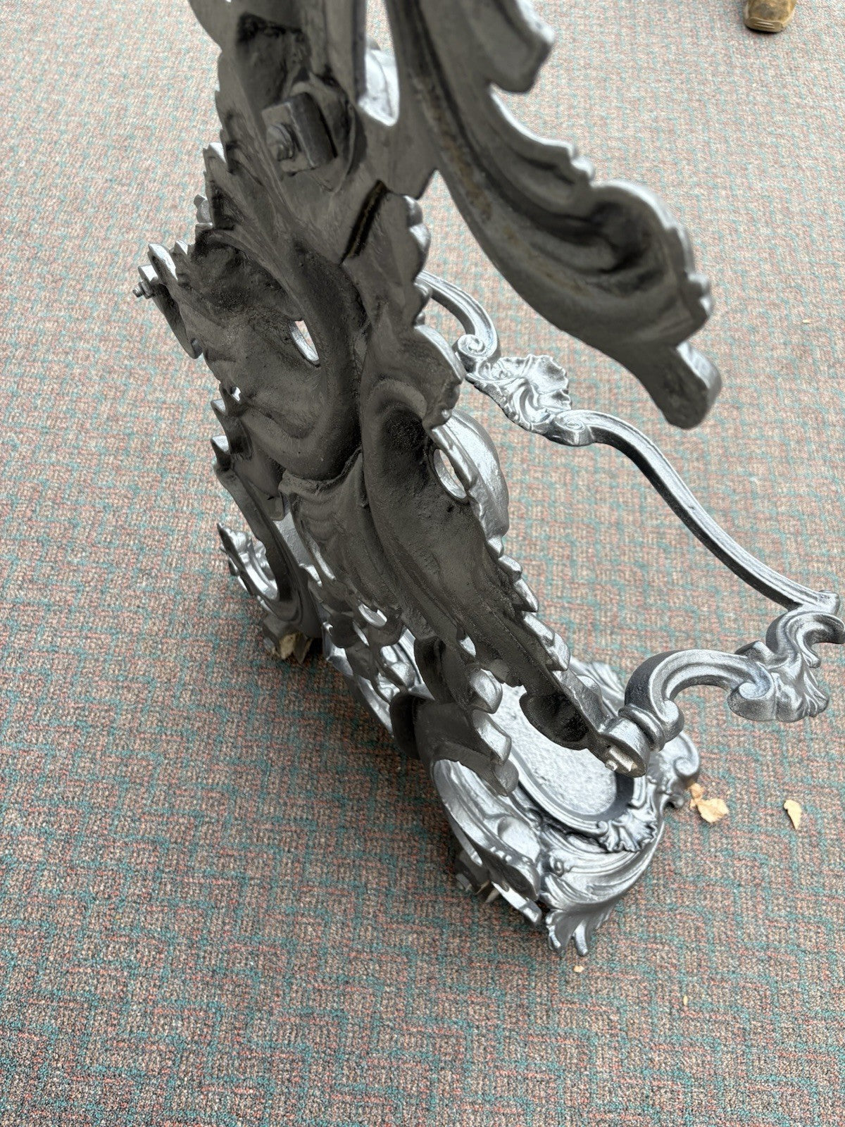 67150 Antique Victorian Cast iron Hat Rall With Mirror and Umbrella holders