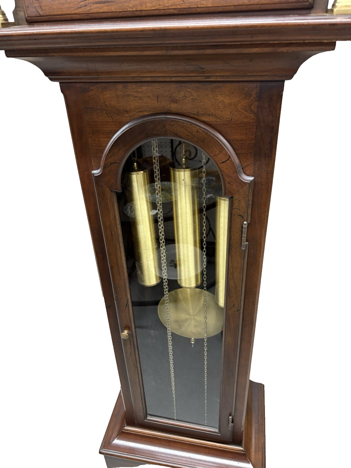 57046 TREND Mahogany Grandfather Clock Good Working Condition.
