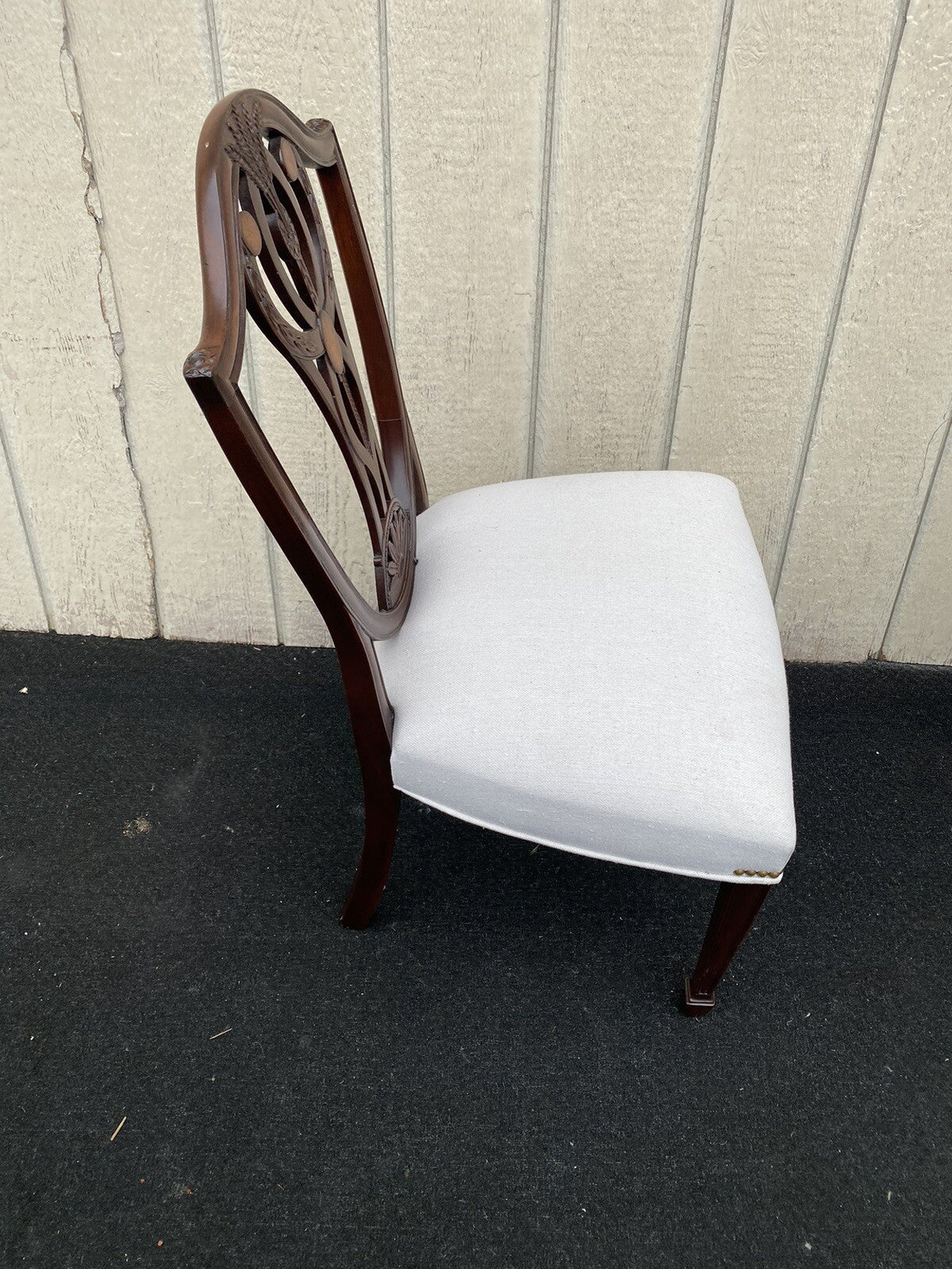 65906   Pair Hepplewhite Decorator Mahogany Shield Back Dining Chairs