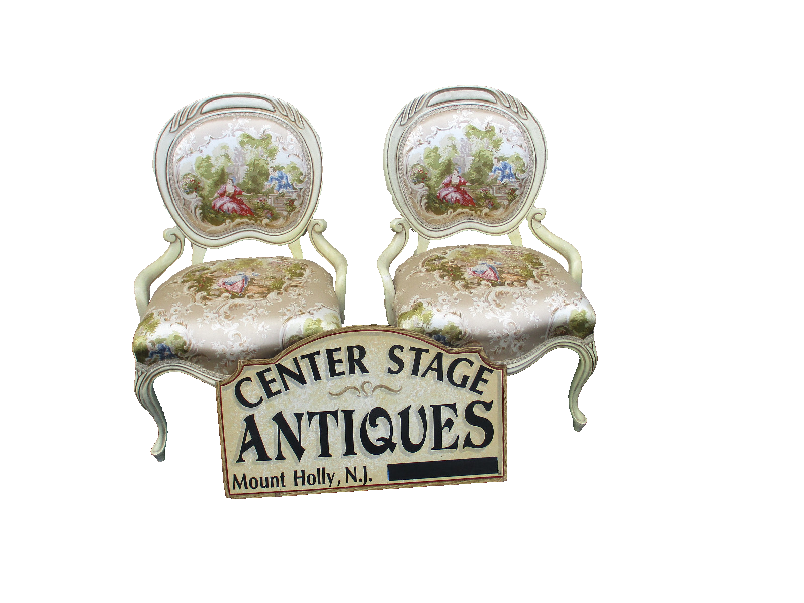 64365 Pair Hand Made French Country  Chair SILK Fabric STATESVILLE Chair