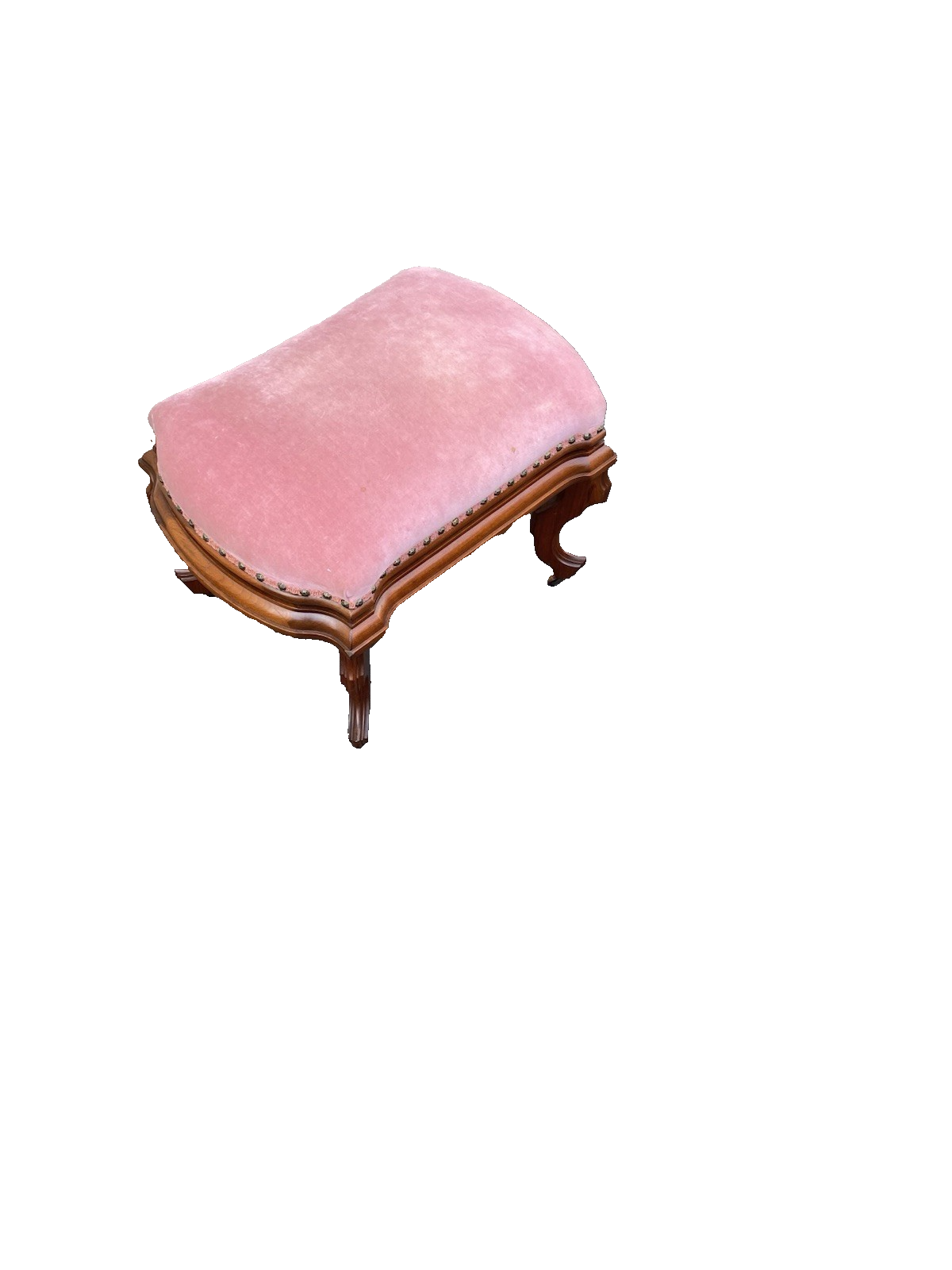 00001 Antique Victorian Walnut Footstool Ottoman Stool