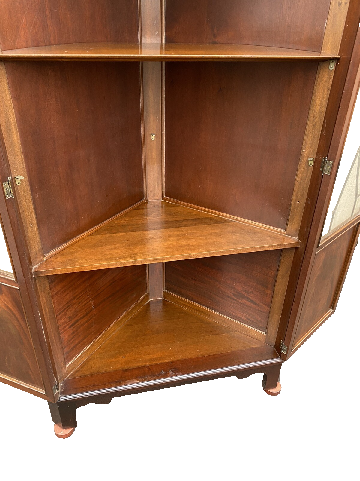 65175  Antique Mahogany Corner China Cabinet Curio