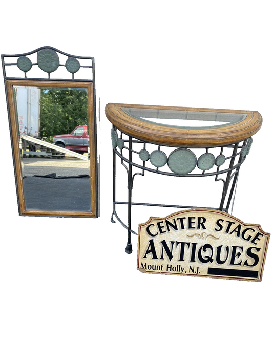 65884 Fancy Decorator Console Table with Mirror