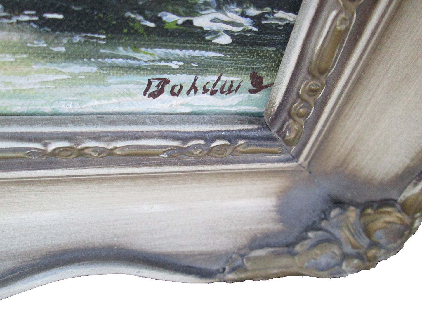 55162  Pair Mid Century French Oil Painting ARTIST  Signed  BOHILUM ??