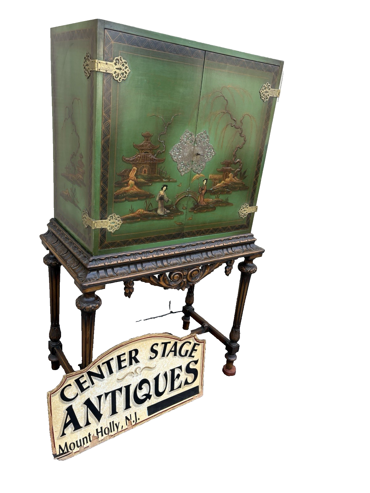 66912  Oriental Liquor Cabinet Bar Storage China Cabinet