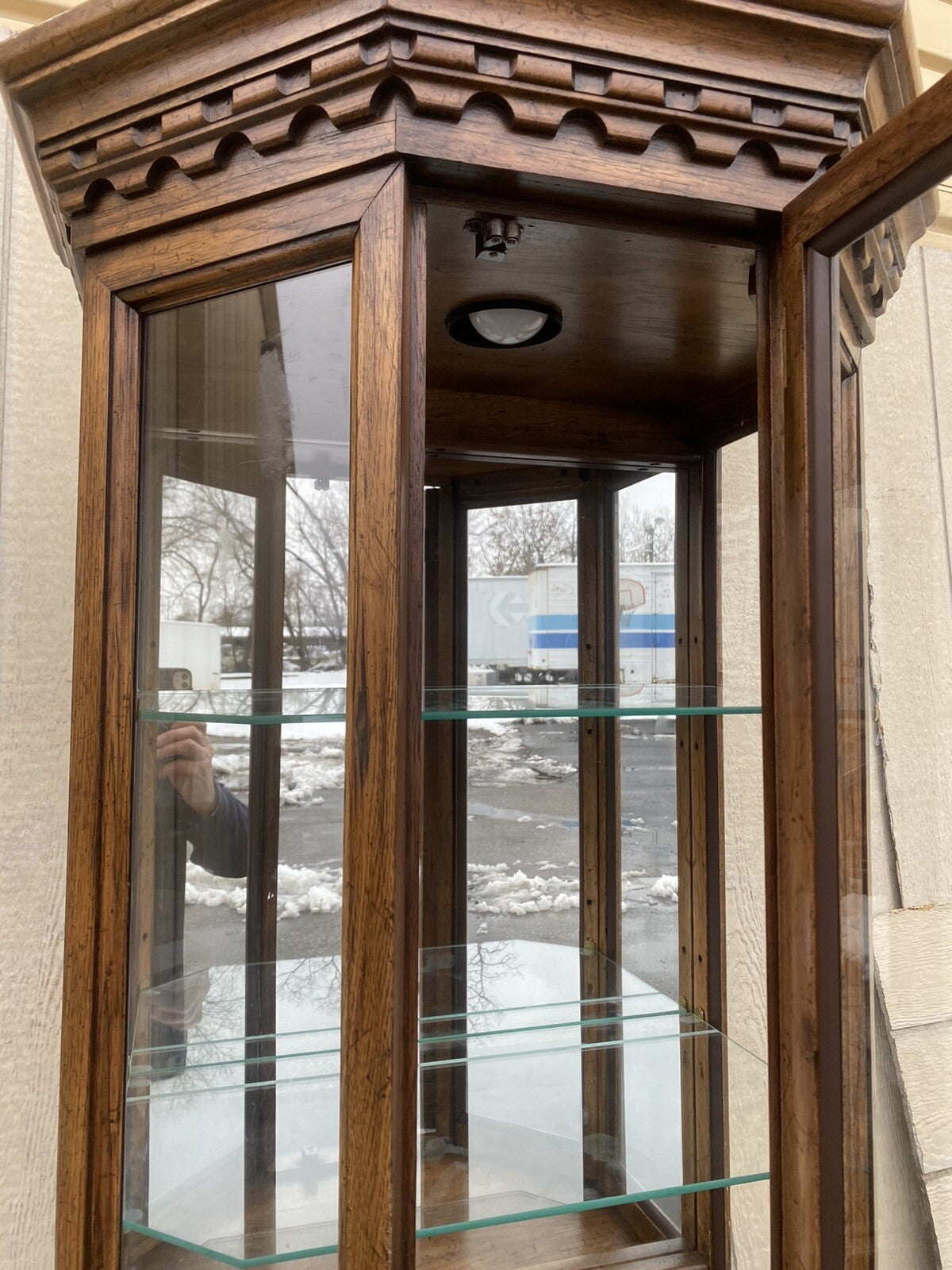 66336    Oak Curio China Cabinet