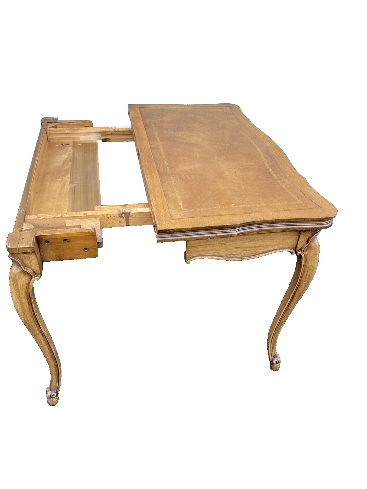 66283  French Country Leather Top Game Table Dining Table