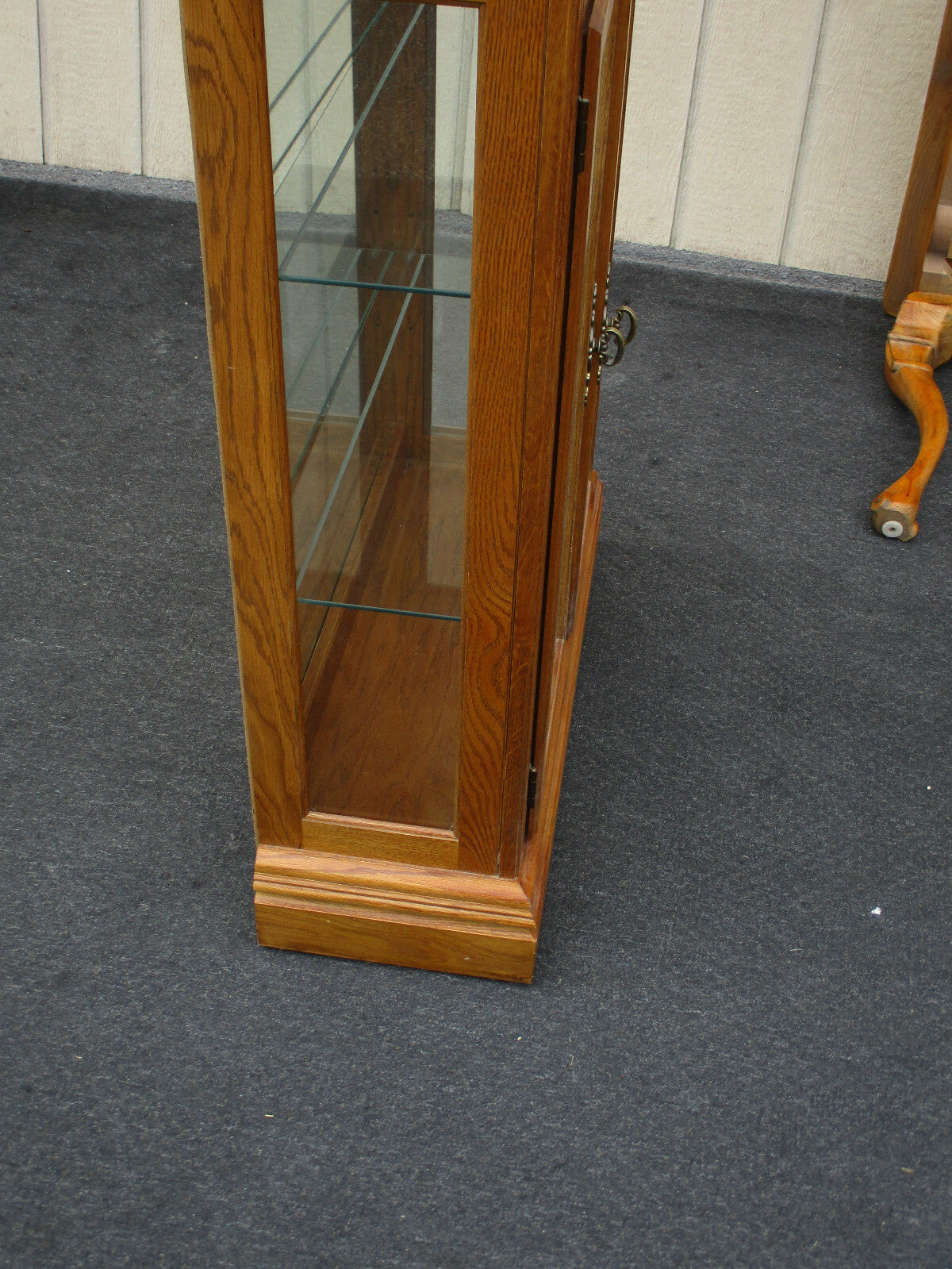 63691 Oak Curio China Cabinet With Light