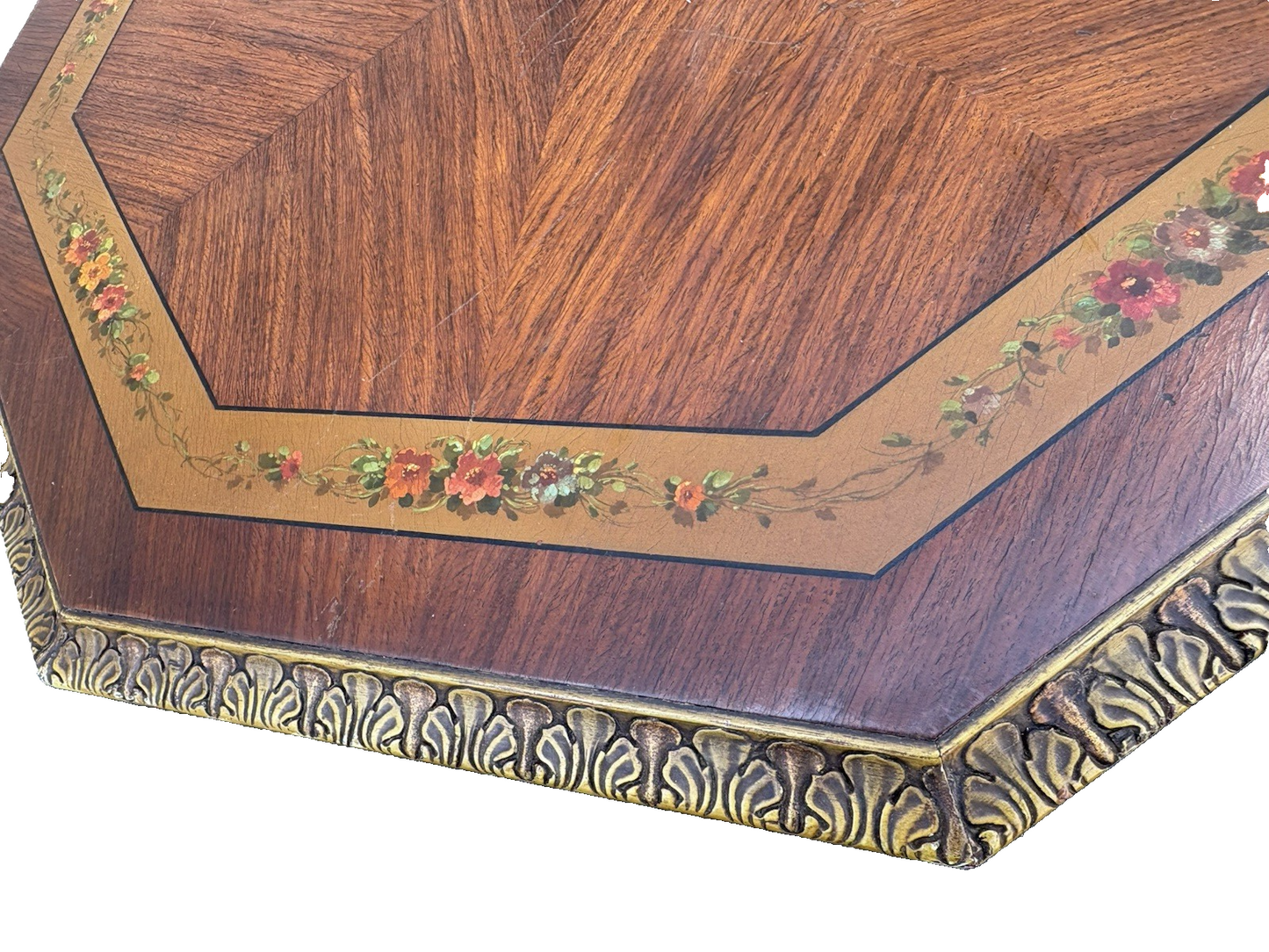 66732 Hand Painted Hexagonal Lamp Table Stand