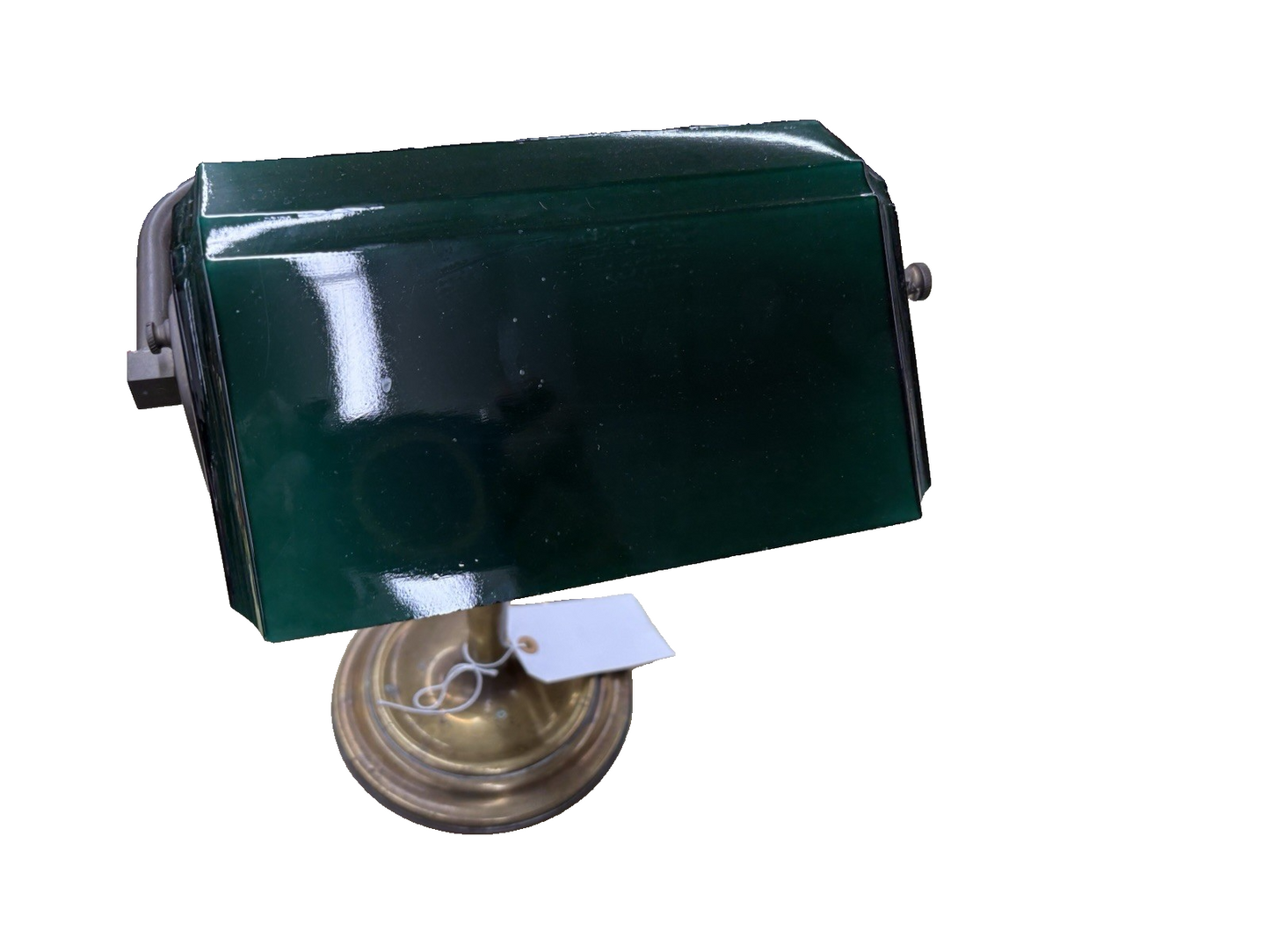 65625 Antique Brass Desk Lamp Light Emerald Shade