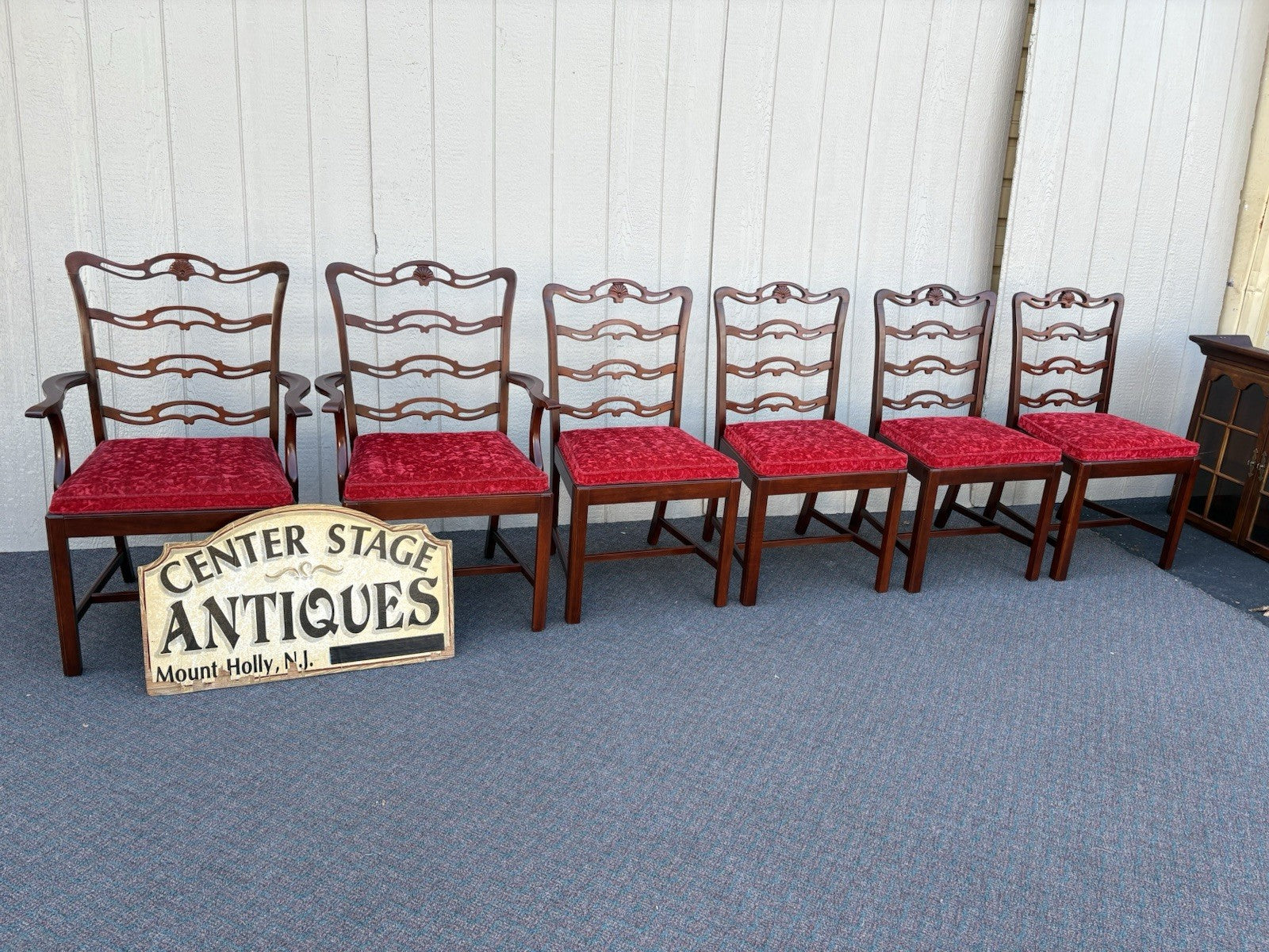 67101 Set of 6 Antique Mahogany Dining Chairs Chair s