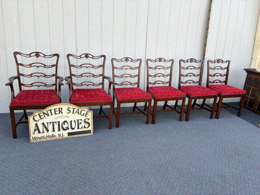 67101 Set of 6 Antique Mahogany Dining Chairs Chair s