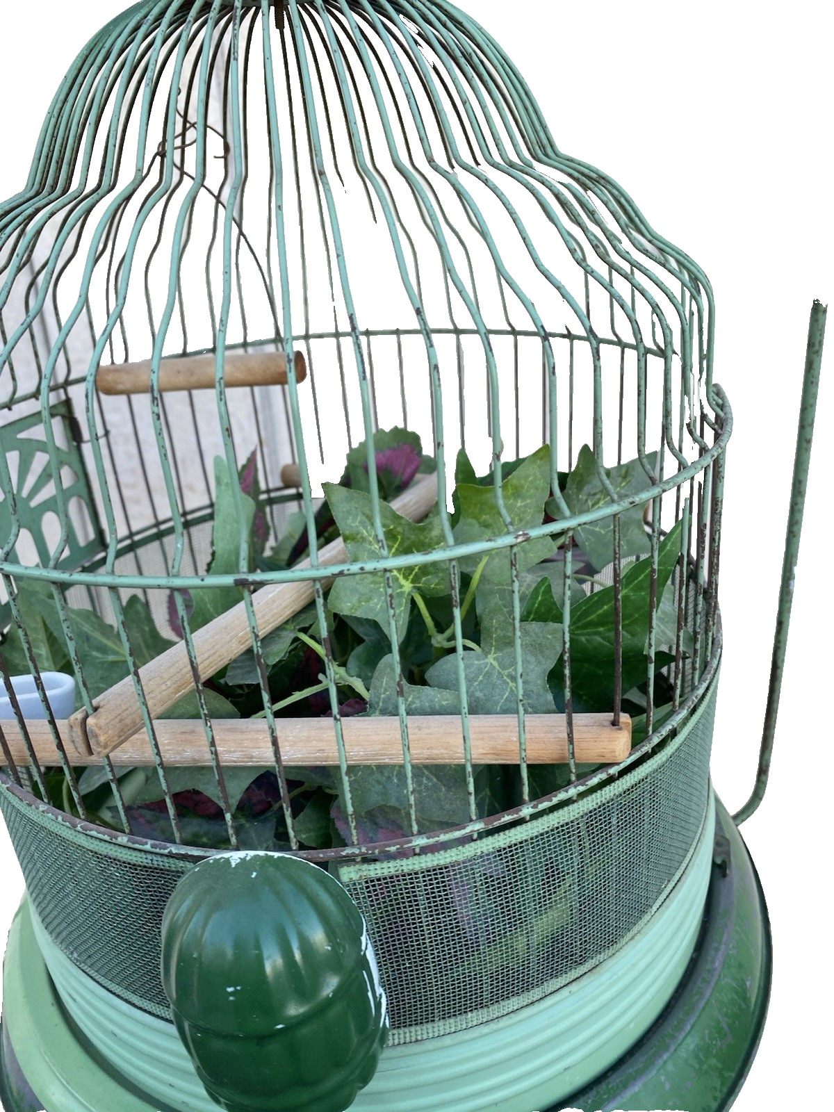 66536   Antique Iron Bird Cage on Stand