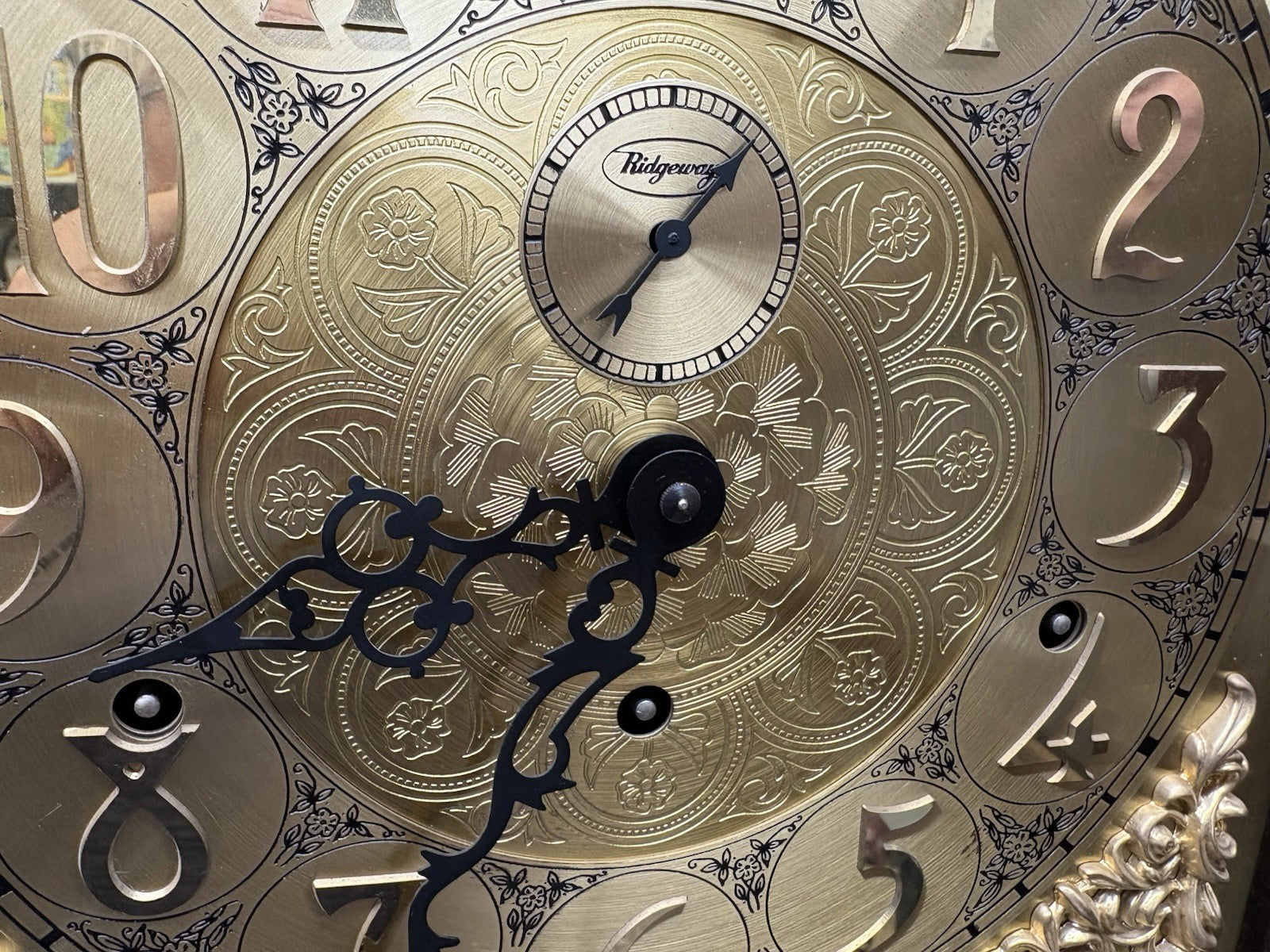 66053 RIDGEWAY Grandfather Clock Professionally Serviced Good Working Condition