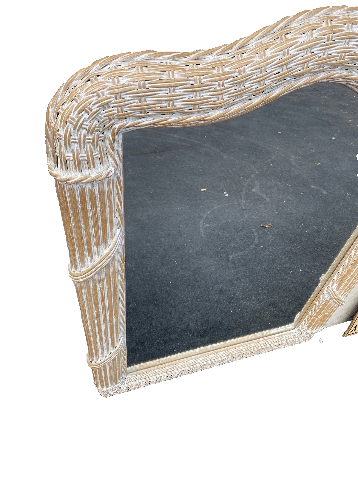 64674 Wicker Decorator Accent Mirror