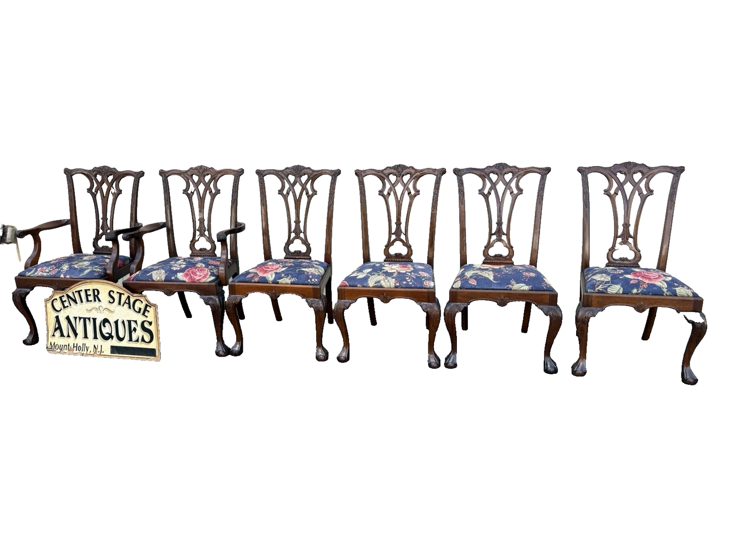 00001 Set of 6 Chippendale Dining Chair s Chairs