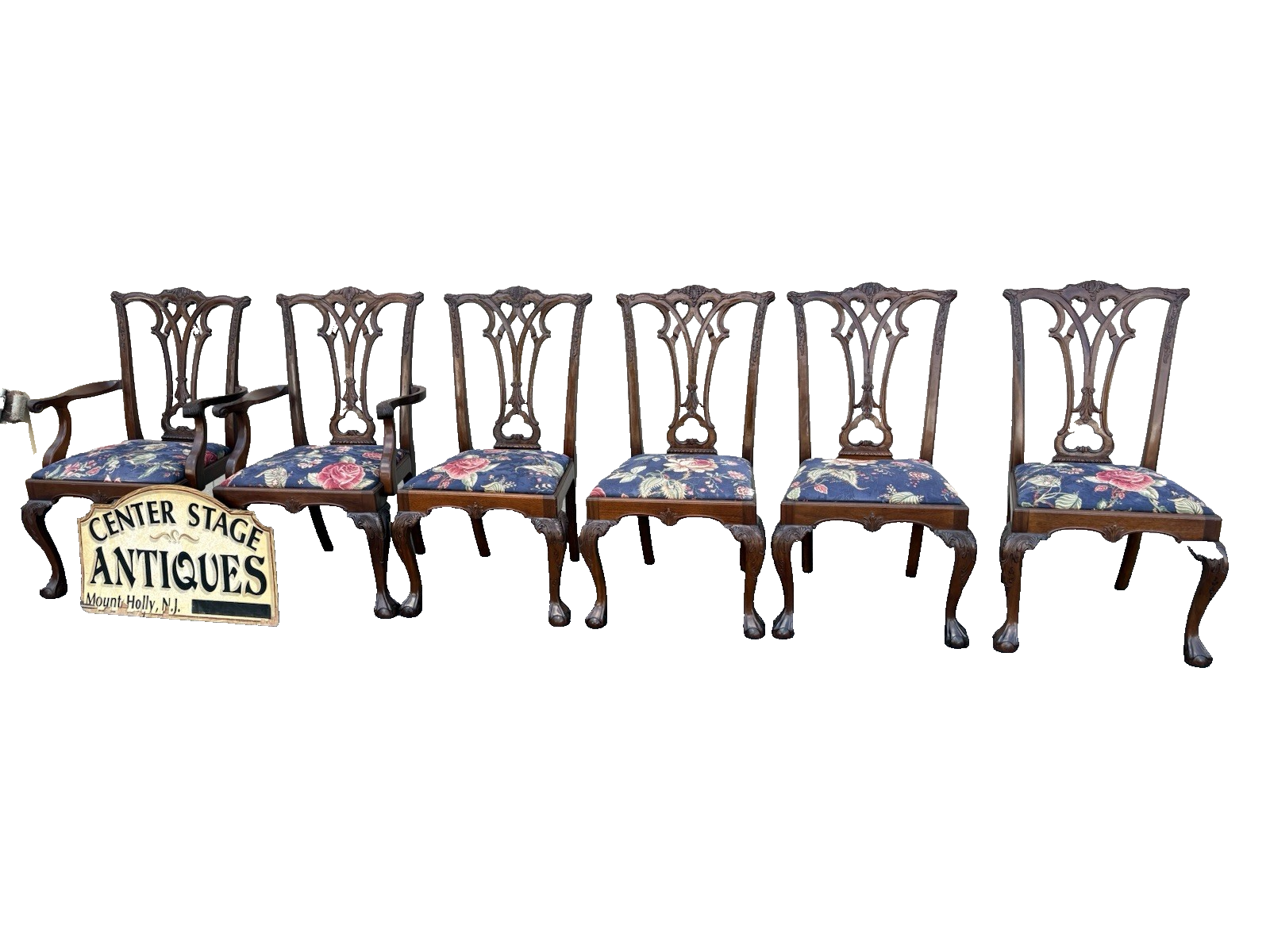 00001 Set of 6 Chippendale Dining Chair s Chairs
