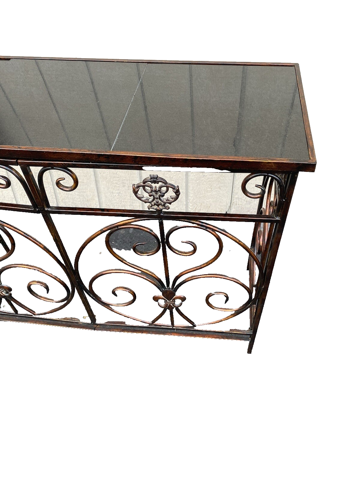 66146 Metal Console Hall Table Stand with Tile Top