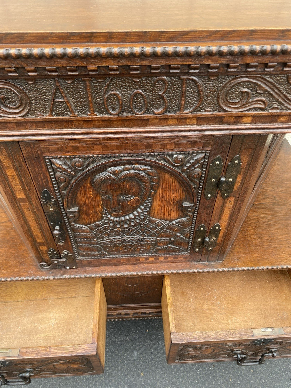 66495 Custom Hand Made Oak Cabinet Sideboard Server Chest